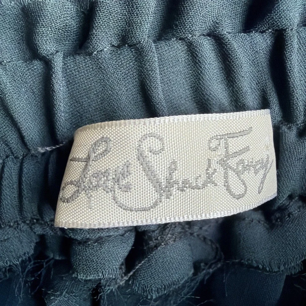 LoveShackFancy Ruffle Mini Skirt Dark Gray 100% Silk Size 2